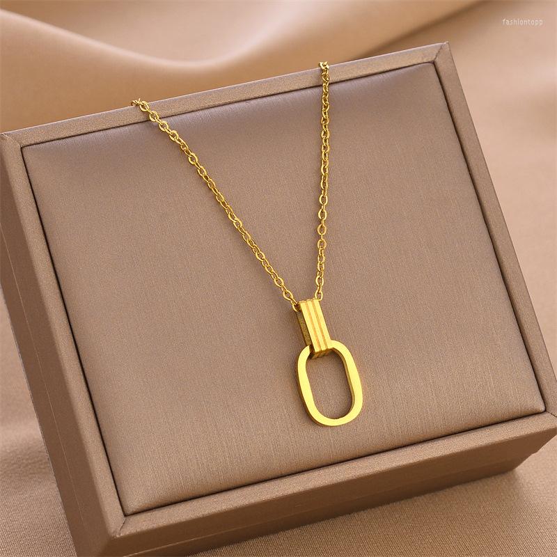 Pendant Necklaces European Fashion Classic Simple Titanium Steel Geometric Buckle Necklace Waterproof Shower Women Jewelry 2023 
Pendant Necklaces European Fashion Classic Simple Titanium Steel Geometric Buckle Necklace Waterproof Shower Women Jewelry 2023