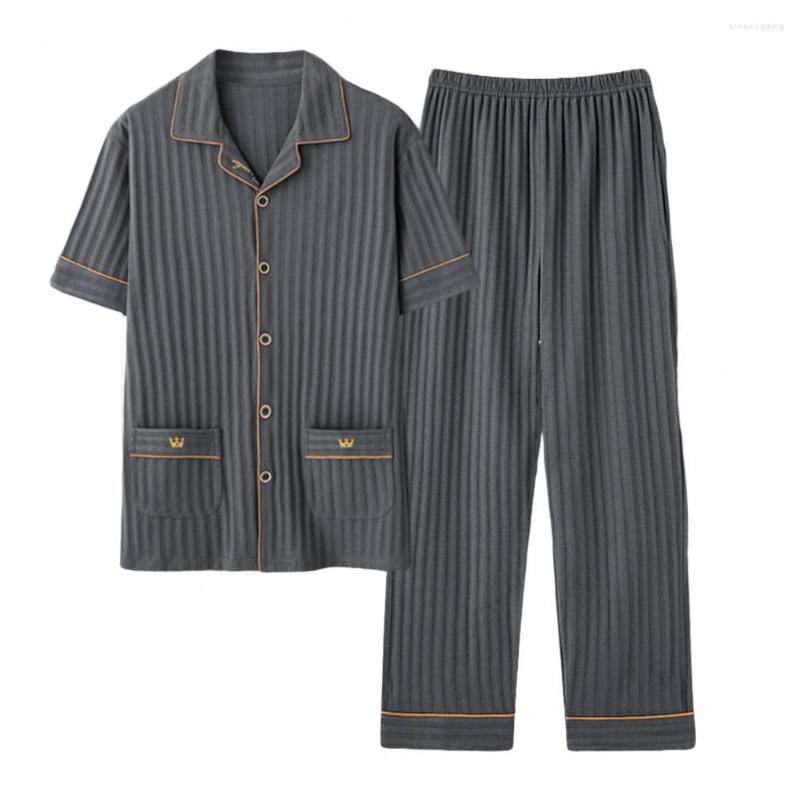 Men's Sleepwear 2Pcs/Set Pajama Set Elastic Waistband Ankle Length Top Pants Vertical Striped Texture Casual Trousers Homewear, Apricot
Men's Sleepwear 2Pcs/Set Pajama Set Elastic Waistband Ankle Length Top Pants Vertical Striped Texture Casual Trousers Homewear, Apricot