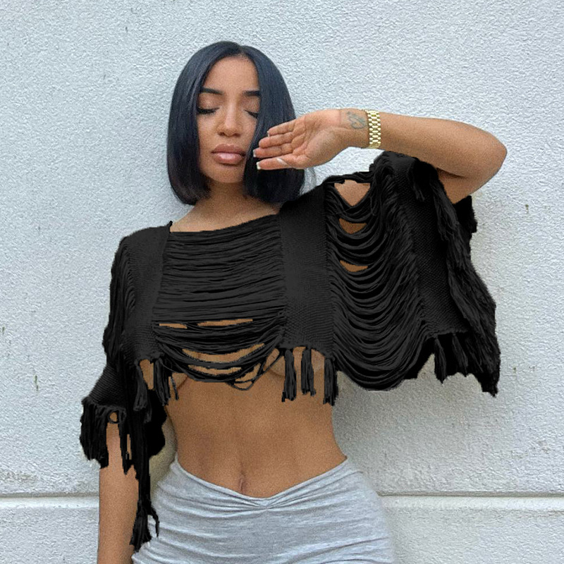 Women's T Shirts Hollow Out Solid Sweater Vest Women Casual O Neck Half Sleeve Loose Crop Tops Ladies, Black
Women's T Shirts Hollow Out Solid Sweater Vest Women Casual O Neck Half Sleeve Loose Crop Tops Ladies, Black