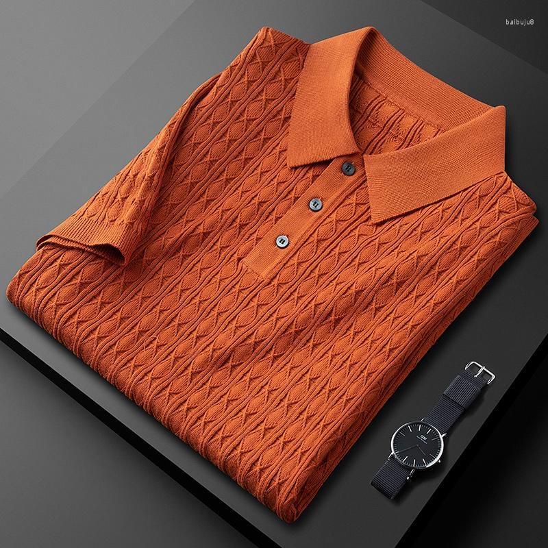 Men's T Shirts Luxury Senior Waffle Jacquard Knitting T-shirt For Men 2023 Summer Fashion Korean Version Lapel Casual Short Sleeve Polo, White
Men's T Shirts Luxury Senior Waffle Jacquard Knitting T-shirt For Men 2023 Summer Fashion Korean Version Lapel Casual Short Sleeve Polo, White