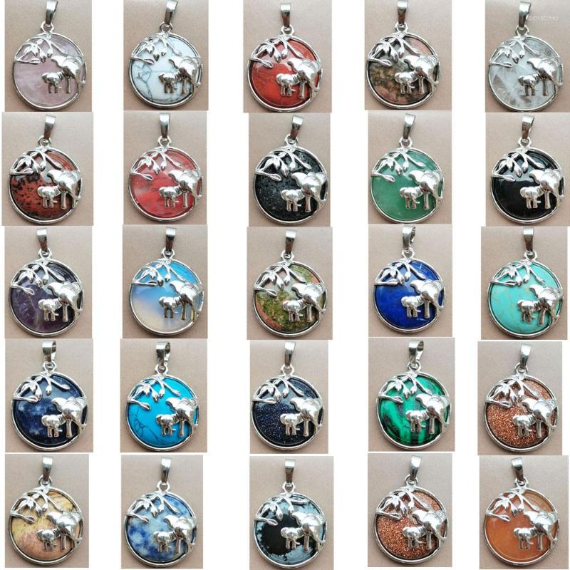 Pendant Necklaces Goldstone Malachite Lapis Lazuli Tiger Eye Crystal Carnelian Aventurine Opal Round Elephant Bead WFH988
Pendant Necklaces Goldstone Malachite Lapis Lazuli Tiger Eye Crystal Carnelian Aventurine Opal Round Elephant Bead WFH988