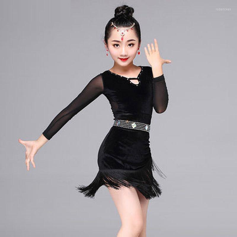 Stage Wear Girls Professional Latin Dance Performance Costume Sheer Mesh Long Sleeve Black Velvet Dancing Dress 4 Sizes A0130, Only black dress
Stage Wear Girls Professional Latin Dance Performance Costume Sheer Mesh Long Sleeve Black Velvet Dancing Dress 4 Sizes A0130, Only black dress