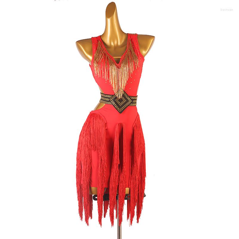 Stage Wear Latin Dance Dress Ballroom Practice Women Female Competition Performance Costumes Sexy Tassel Short Skirt, Red
Stage Wear Latin Dance Dress Ballroom Practice Women Female Competition Performance Costumes Sexy Tassel Short Skirt, Red