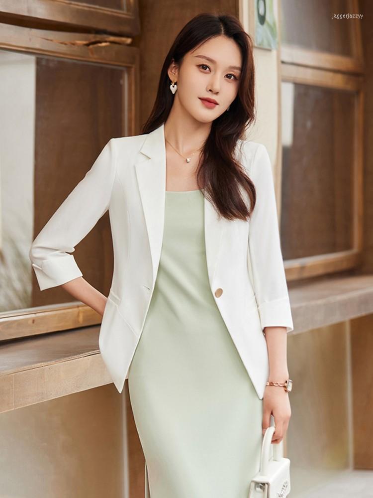 Women' Suits Summer Blazer Women 2023 Simple Solid Color Three Quarter Sleeve Blazers Coats Black Yellow Grey White Slim Large Size
Women' Suits Summer Blazer Women 2023 Simple Solid Color Three Quarter Sleeve Blazers Coats Black Yellow Grey White Slim Large Size