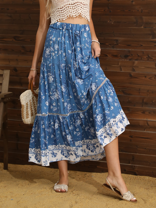Skirts Happie Queens Women Floral Print Summer Elastic Waist Pleasted Boho Skirt Rayon Cotton Bohemian Beach A-line Maxi Skirts 230414, Blue
Skirts Happie Queens Women Floral Print Summer Elastic Waist Pleasted Boho Skirt Rayon Cotton Bohemian Beach A-line Maxi Skirts 230414, Blue