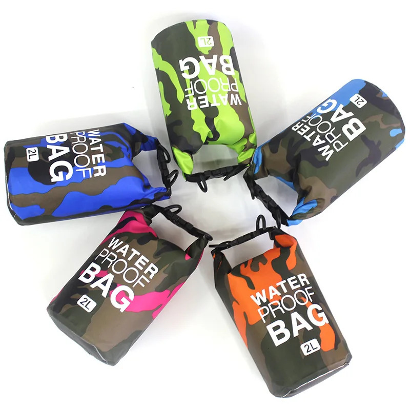 Outdoor Bags PVC Camouflage Waterproof Backpack Portable Sport Rafting Bag River Tracing Swiming Bucket Dry 2L 5L 10L 15L 20L 30L 231114