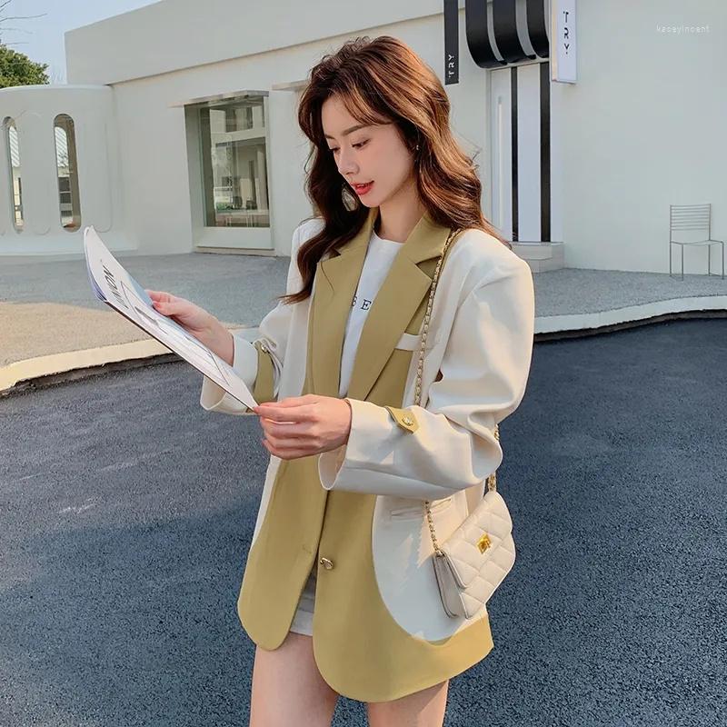 Women' Suits Contrast Stitching Suit Jacket Women 2023 Spring Autumn Coat Korean Fashion Loose High Sense Blazer Jackets Female Trend Top, Picture color
Women' Suits Contrast Stitching Suit Jacket Women 2023 Spring Autumn Coat Korean Fashion Loose High Sense Blazer Jackets Female Trend Top, Picture color