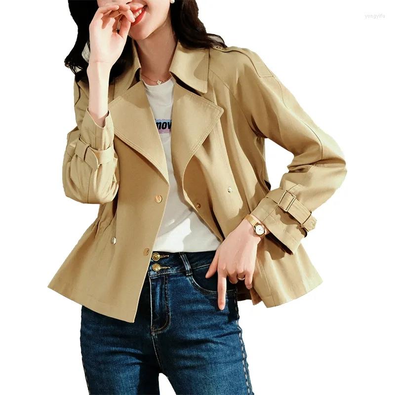 

Women' Trench Coats Female 2023 Spring Long Sleeved Temperament High Waist Wrapped Korean Windbreaker Coat, Camel