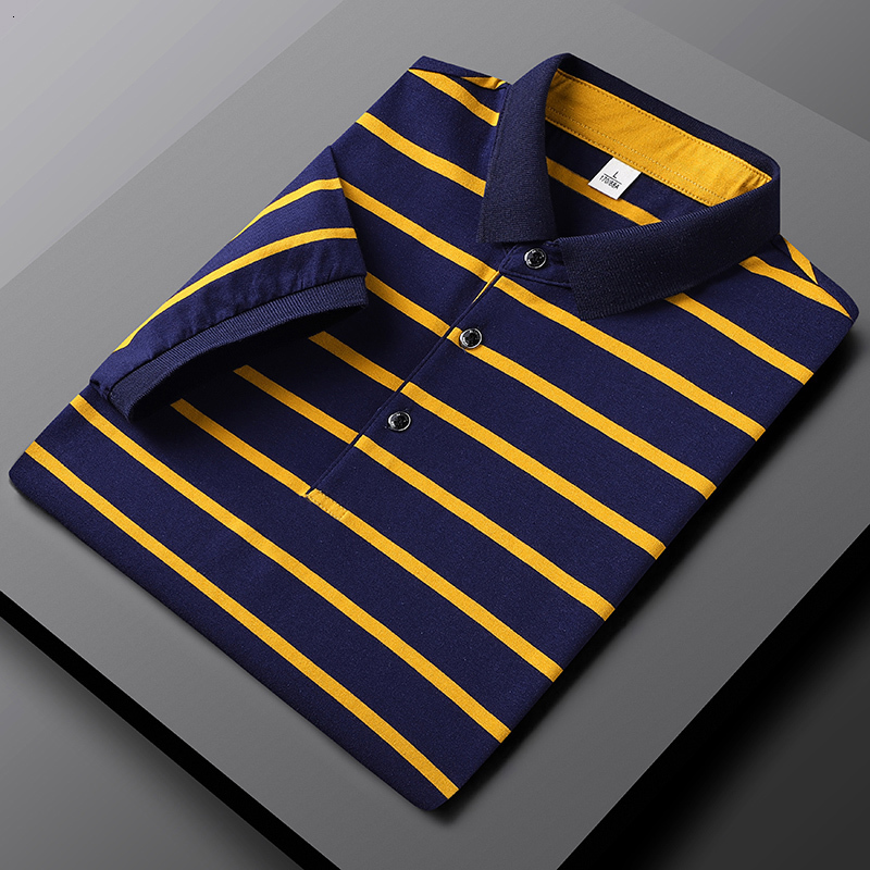 Men's Polos Summer Men's Striped Simple Polo Shirt Short Sleeve Thin Lapel Business Cotton Top Fashion Men's Tops Men Clothing 230414, Yellow
Men's Polos Summer Men's Striped Simple Polo Shirt Short Sleeve Thin Lapel Business Cotton Top Fashion Men's Tops Men Clothing 230414, Yellow