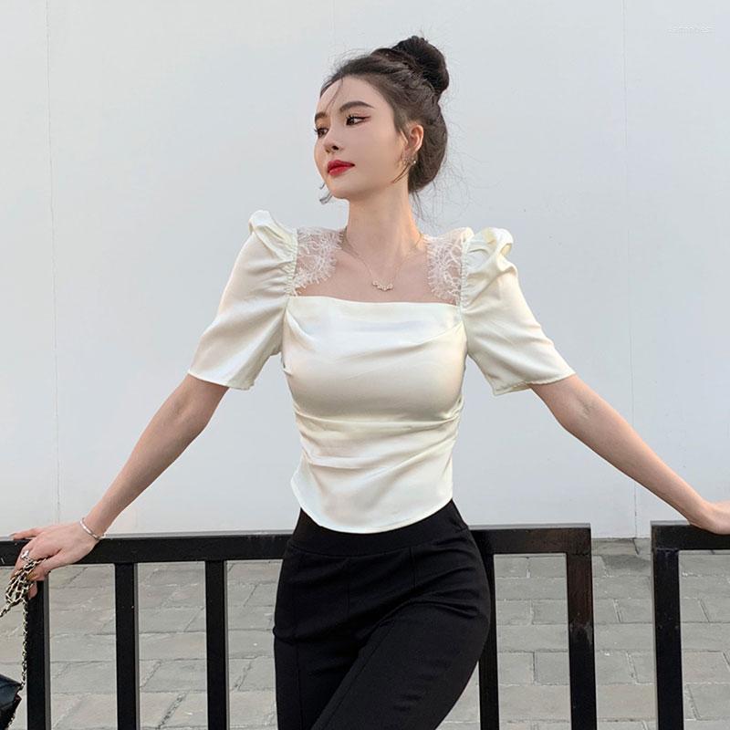 Women' Blouses Chiffon Shirt For Women Summer 2023 In Patchwork Lace French Slim Fit Fashion Short Puff Sleeves Top Square Neck, Black
Women' Blouses Chiffon Shirt For Women Summer 2023 In Patchwork Lace French Slim Fit Fashion Short Puff Sleeves Top Square Neck, Black
