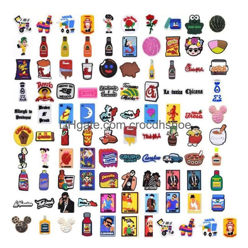 Shoe Parts Accessories Custom Mexican Style Pvc Charms Shoecharms Buckle Soft Rubber For Croc Shoes Drop Delivery Otfwy 
Shoe Parts Accessories Custom Mexican Style Pvc Charms Shoecharms Buckle Soft Rubber For Croc Shoes Drop Delivery Otfwy