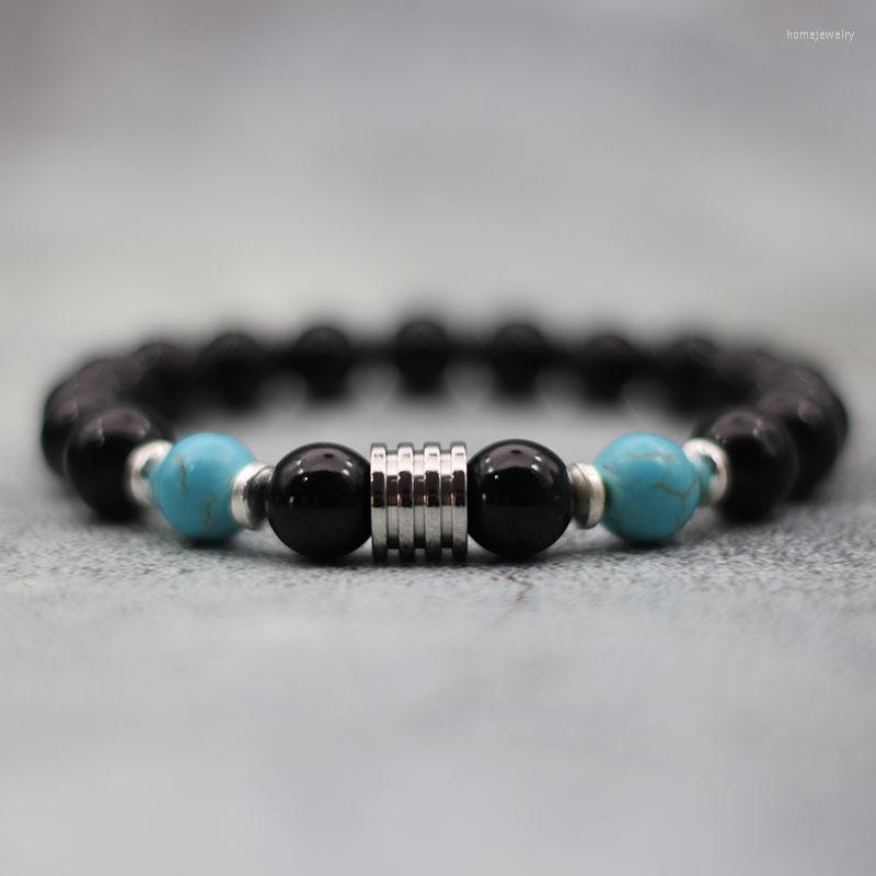 Strand 10mm Big Beads Stainless Steel Bracelet Charms Natural Hematite Obsidian Blue Turquoise Antique Braclet For Men Jewelry Pulseras
Strand 10mm Big Beads Stainless Steel Bracelet Charms Natural Hematite Obsidian Blue Turquoise Antique Braclet For Men Jewelry Pulseras