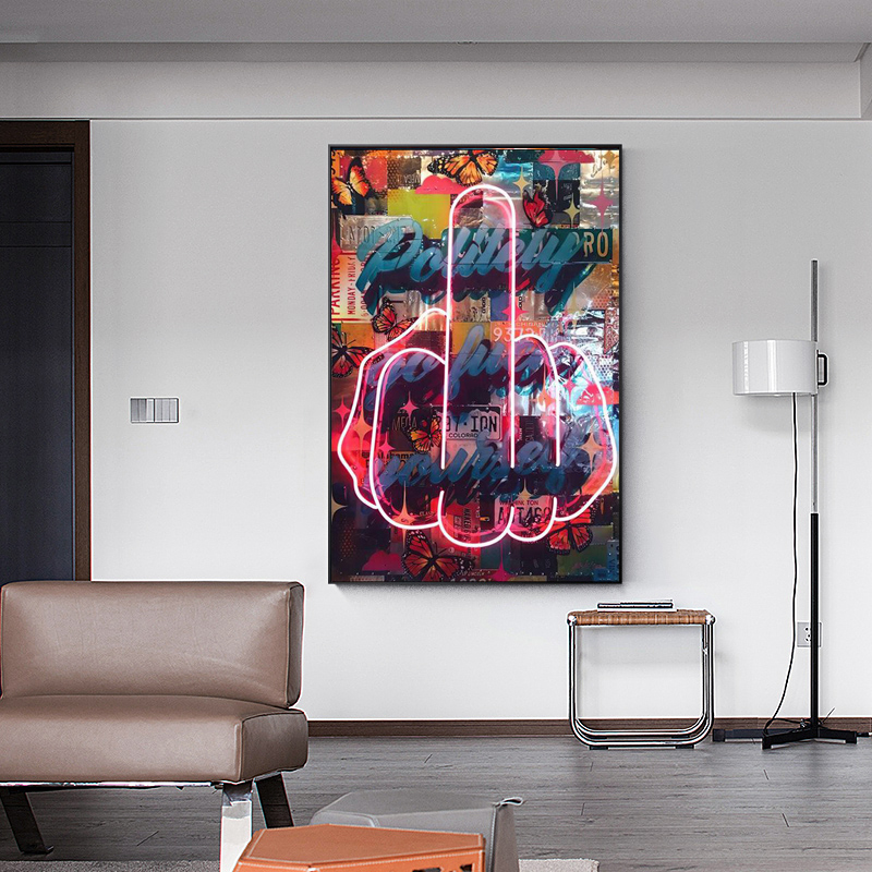 Graffiti Art Fluorescence Middle Finger Posters And Prints Wall Art Canvas Painting Abstract Pictures For Living Room Home Decor
Graffiti Art Fluorescence Middle Finger Posters And Prints Wall Art Canvas Painting Abstract Pictures For Living Room Home Decor