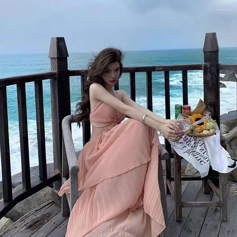 Casual Dresses Sanya Beach Holiday Dress Irregular Open Waist Slim Drop Summer Tulle Pleated Long, Pink
Casual Dresses Sanya Beach Holiday Dress Irregular Open Waist Slim Drop Summer Tulle Pleated Long, Pink