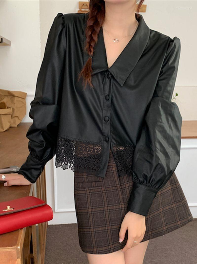 Women's Blouses Alien Kitty French Vintage Faux PU Shirts Women Chic Spring Lace Patchwork 2023 High Street Sweet Girls Slim Office Lady, Black
Women's Blouses Alien Kitty French Vintage Faux PU Shirts Women Chic Spring Lace Patchwork 2023 High Street Sweet Girls Slim Office Lady, Black