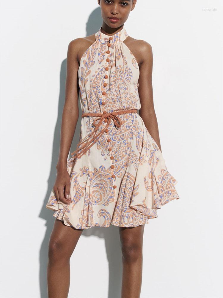 Casual Dresses Women Printed Dress 2023 Summer High Quality Resort Style Belted Bow Decoration Halter Neck Sleeveless, Light pink
Casual Dresses Women Printed Dress 2023 Summer High Quality Resort Style Belted Bow Decoration Halter Neck Sleeveless, Light pink