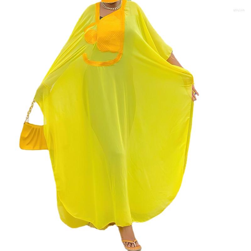Ethnic Clothing 2 Piece Set Chiffon African Dresses For Women Elegant Rope Embroidery Long Dress Muslim Abaya Lady Traditional Africa
Ethnic Clothing 2 Piece Set Chiffon African Dresses For Women Elegant Rope Embroidery Long Dress Muslim Abaya Lady Traditional Africa