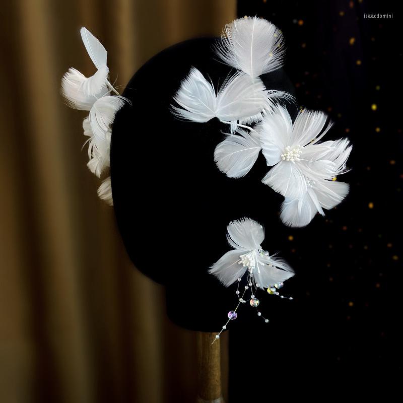 Hair Clips Korean Feather Hairpin Set Fairy Princess Style Bridal Crystal Pearl Edge Clip Accessories
Hair Clips Korean Feather Hairpin Set Fairy Princess Style Bridal Crystal Pearl Edge Clip Accessories