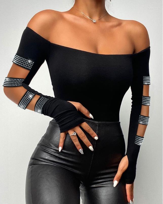 Women' T Shirts Y2K T-Shirt Woman Rhinestone Decor Cutout Off Shoulder Sexy Long Sleeve Autumn Tee Shirt Femme Korean Fashion Clothes Women
Women' T Shirts Y2K T-Shirt Woman Rhinestone Decor Cutout Off Shoulder Sexy Long Sleeve Autumn Tee Shirt Femme Korean Fashion Clothes Women