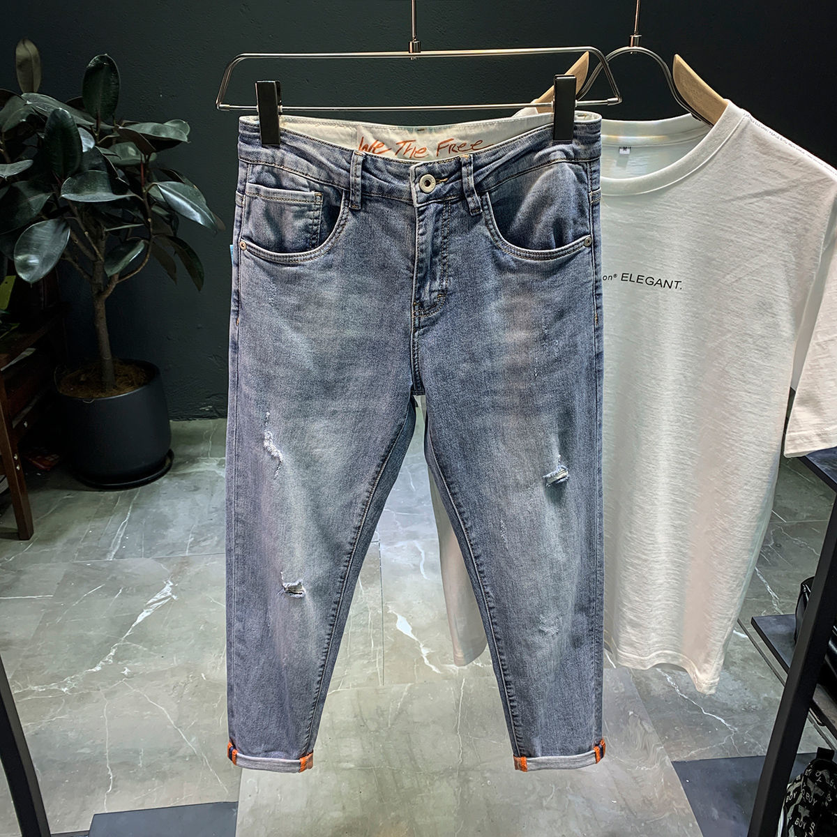Men's Pants Ripped Denim jeans men's trendy brand loose summer thin elastic feet pants men's Korean harem teenagers cropped pants 230414, Auburn
Men's Pants Ripped Denim jeans men's trendy brand loose summer thin elastic feet pants men's Korean harem teenagers cropped pants 230414, Auburn
