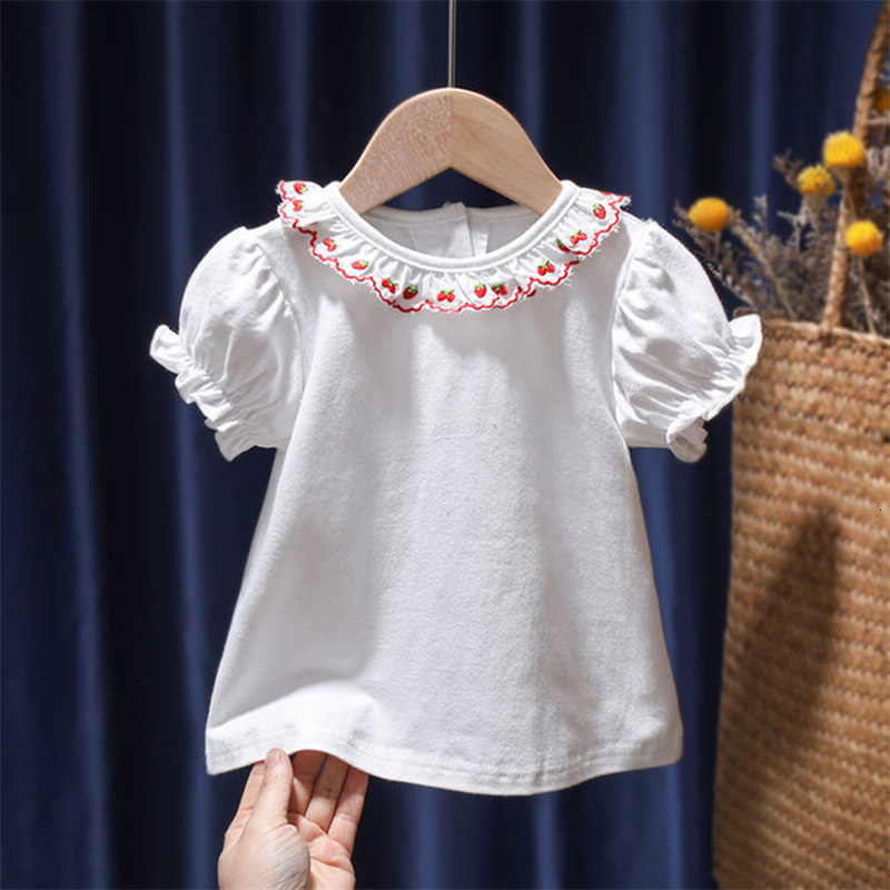 T-shirts Baby Girls Clothes Pure Cotton All-match Pullover T-Shirt Summer Thin Peter Pan Collar Printing Short Sleeve Fashion Kids Tops 230414, Red
T-shirts Baby Girls Clothes Pure Cotton All-match Pullover T-Shirt Summer Thin Peter Pan Collar Printing Short Sleeve Fashion Kids Tops 230414, Red