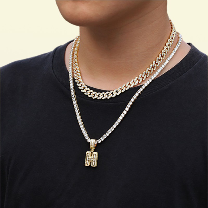 Baguette Letters Necklaces Pendant Custom Name Charm Gold Silver Rose Gold Fashiom Hip Hop Initials Jewelry Whos with 3m