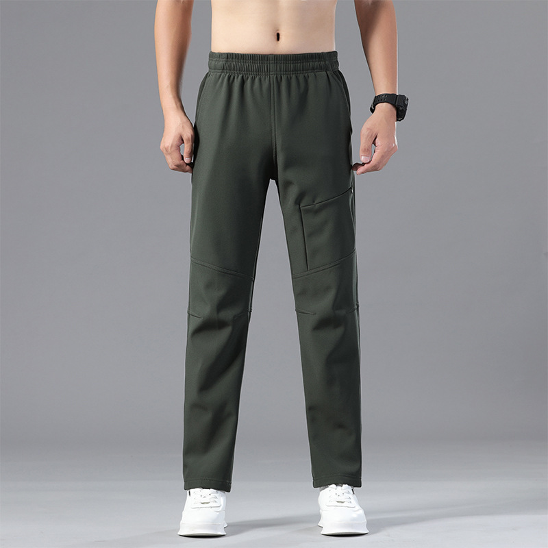 Men Jogger Long Pants Sport Yoga Outfit Fleece Gym Pockets Sweatpants Jogging Pants Mens Casual Elastic Waist Fitness 3 Colors 3XLSize 29378