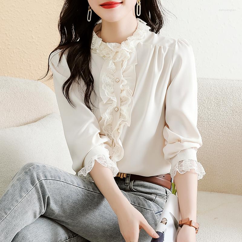 Women's Blouses Chiffon Shirt For Women Summer 2023 In Solid Casual Loose Fashion Long Sleeve Top White O-Neck Ruffle, Beige
Women's Blouses Chiffon Shirt For Women Summer 2023 In Solid Casual Loose Fashion Long Sleeve Top White O-Neck Ruffle, Beige