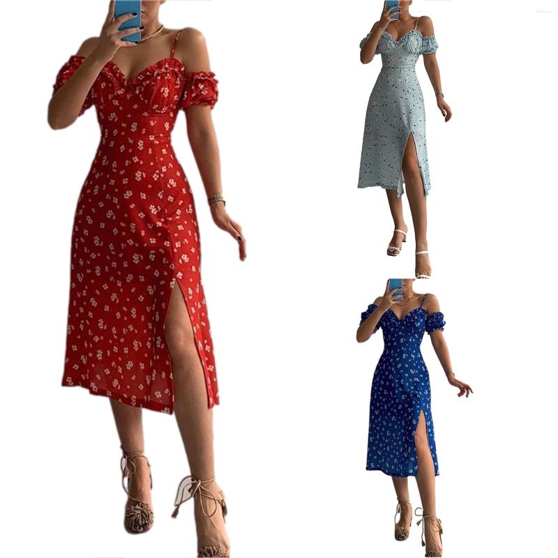 Casual Dresses Women Spaghetti Split Dress Strap V Neck Floral Print Backless Summer Beach Long
Casual Dresses Women Spaghetti Split Dress Strap V Neck Floral Print Backless Summer Beach Long