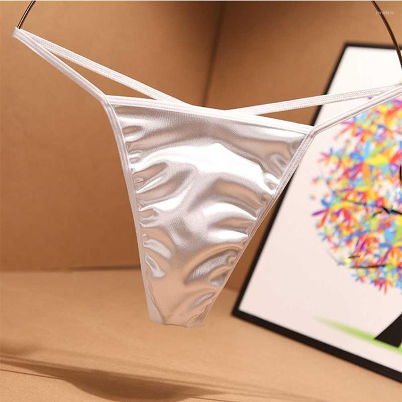 Underpants Silk Satin Sexy Thong Men Brief Bikini G Strings Panties High Stretch Erotic Lingerie Underwear Low Rise Tiny T-back Briefs