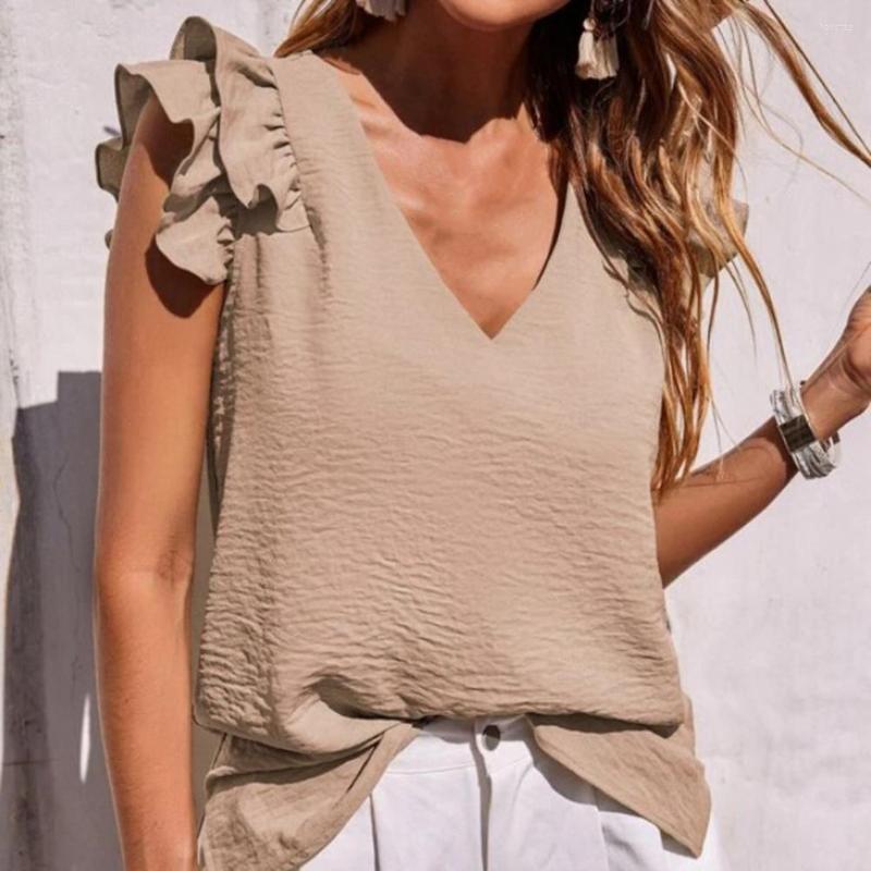 Women's Blouses Fashion Women Top Comfy Casual V-neck Elegant Ruffle Sleeve Thin, Khaki
Women's Blouses Fashion Women Top Comfy Casual V-neck Elegant Ruffle Sleeve Thin, Khaki