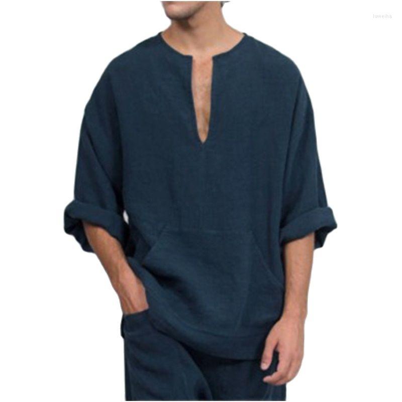 Men's Casual Shirts 2023 Foreign Trade Men's Linen Loose Collarless Flared Long-sleeved Shirt, White
Men's Casual Shirts 2023 Foreign Trade Men's Linen Loose Collarless Flared Long-sleeved Shirt, White