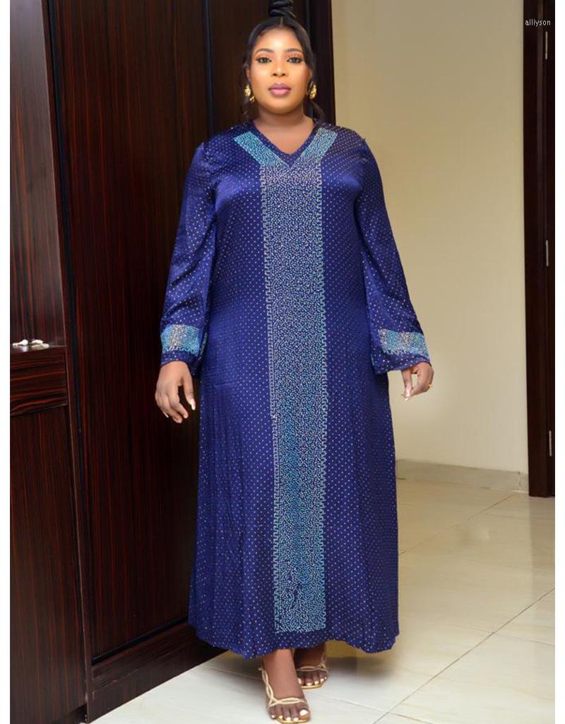 Ethnic Clothing African Dresses For Women 2023 Summer V-neck Long Sleeve Plus Size Dress