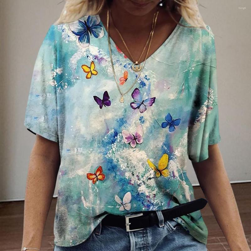 Women's Blouses Summer T-shirt Loose Fit Tee Shirt Tie Dye Butterflies Pattern, Green
Women's Blouses Summer T-shirt Loose Fit Tee Shirt Tie Dye Butterflies Pattern, Green
