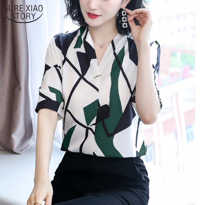 Women's Blouses Shirts Ropa De Mujer Summer Chiffon Blouse Irregular Printing Ink Korean V Neck Short Sleeve Geometric Printed Woman's Shirt 9772 230414, Green
Women's Blouses Shirts Ropa De Mujer Summer Chiffon Blouse Irregular Printing Ink Korean V Neck Short Sleeve Geometric Printed Woman's Shirt 9772 230414, Green