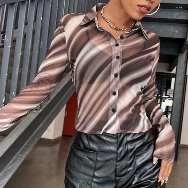 Women' Blouses Gothic Women' Button Short Cardigan Sexy Long-sleeved Striped Abstract Print Transparent Mesh Lapel Casual Top, Auburn
Women' Blouses Gothic Women' Button Short Cardigan Sexy Long-sleeved Striped Abstract Print Transparent Mesh Lapel Casual Top, Auburn