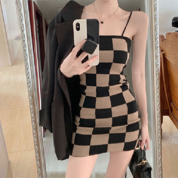 Knitted Plaid Mini Sexy Bodycon Women Dress Spring Spaghetti Strap Side Short Dress Elegant Chic Sweater Club Party Dresses, Black
Knitted Plaid Mini Sexy Bodycon Women Dress Spring Spaghetti Strap Side Short Dress Elegant Chic Sweater Club Party Dresses, Black