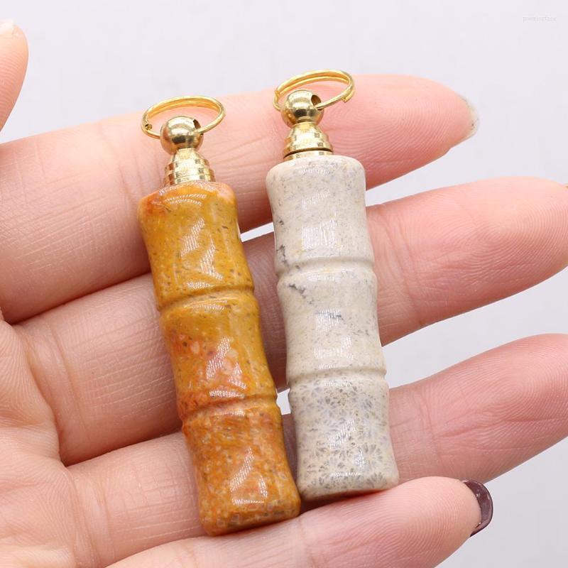 Pendant Necklaces Natural Stone Perfume Bottle Coral Jade Bamboo-Shaped For Jewelry Making DIY Necklace Accessory
Pendant Necklaces Natural Stone Perfume Bottle Coral Jade Bamboo-Shaped For Jewelry Making DIY Necklace Accessory