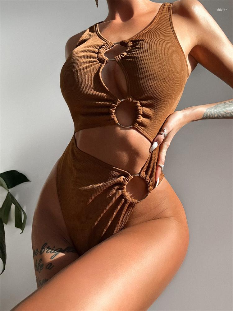 Women' Swimwear 2023 One Piece Swimsuit Women Solid Ribbled Hollow Out Monokini Sexy High Cut Thong Bathing Suit Female Beach Wear, Auburn
Women' Swimwear 2023 One Piece Swimsuit Women Solid Ribbled Hollow Out Monokini Sexy High Cut Thong Bathing Suit Female Beach Wear, Auburn