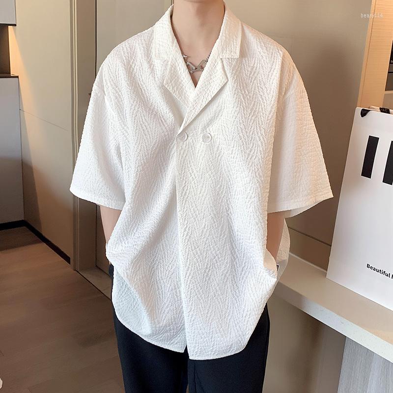 Men's Casual Shirts Summer Black White Shirt Men Fashion Social Mens Dress Korean Loose Short Sleeve Pleated -2XL
Men's Casual Shirts Summer Black White Shirt Men Fashion Social Mens Dress Korean Loose Short Sleeve Pleated -2XL