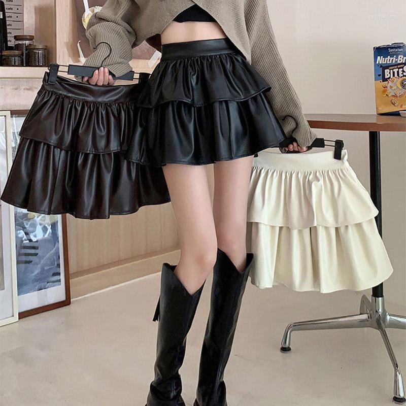 Skirts PU Leather Mini Pleated Skirt Women Korean Fashion Girl High Waist Kawaii Puffy Ball Gown Y2k Black White Streetwear, Creamy-white
Skirts PU Leather Mini Pleated Skirt Women Korean Fashion Girl High Waist Kawaii Puffy Ball Gown Y2k Black White Streetwear, Creamy-white