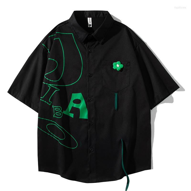 Men's Casual Shirts Summer Oversize Button Shirt Men Letter Printed Baggy Blouse Fashion Korean Streetwear Short Sleeve Clothing Tops Male, Black
Men's Casual Shirts Summer Oversize Button Shirt Men Letter Printed Baggy Blouse Fashion Korean Streetwear Short Sleeve Clothing Tops Male, Black