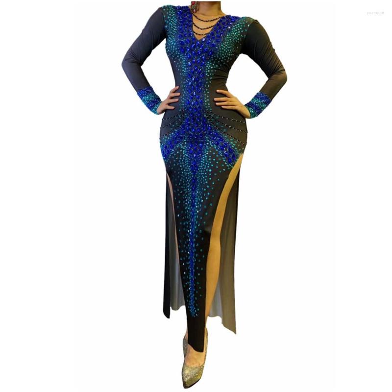 Stage Wear Sexy Women Split Shining Rhinestones Black Dress Evening Club Clothing Dance Singer Costume Party Rave Wears
Stage Wear Sexy Women Split Shining Rhinestones Black Dress Evening Club Clothing Dance Singer Costume Party Rave Wears
