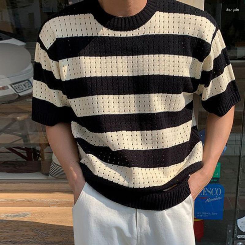Men's T Shirts SYUHGFA Knitting Striped Male T-shirts Men's Round Neck Contrasting Colors Casual Short Sleeve Pullover 2023 Spring Chic, Black
Men's T Shirts SYUHGFA Knitting Striped Male T-shirts Men's Round Neck Contrasting Colors Casual Short Sleeve Pullover 2023 Spring Chic, Black