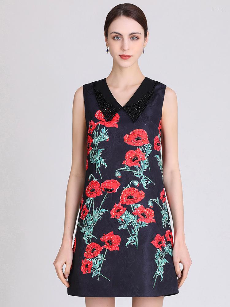 Casual Dresses MoaaYina Summer Fashion Runway Women' Dress V-Neck Sleeveless Diamonds Vintage Flower Printing Mini, Black
Casual Dresses MoaaYina Summer Fashion Runway Women' Dress V-Neck Sleeveless Diamonds Vintage Flower Printing Mini, Black