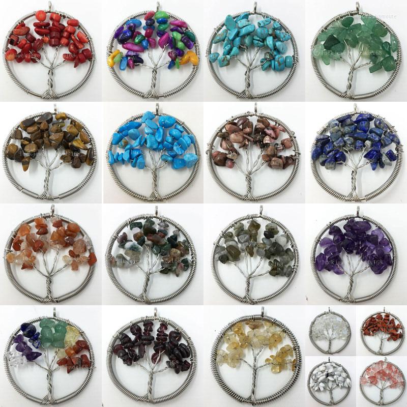 Pendant Necklaces Crystal Tiger's Eye Lapis Lazuli Howlite Aventurine Labradorite Carnelian Garnet Opal Shell Wire Wrap Tree Bead WFH459
Pendant Necklaces Crystal Tiger's Eye Lapis Lazuli Howlite Aventurine Labradorite Carnelian Garnet Opal Shell Wire Wrap Tree Bead WFH459