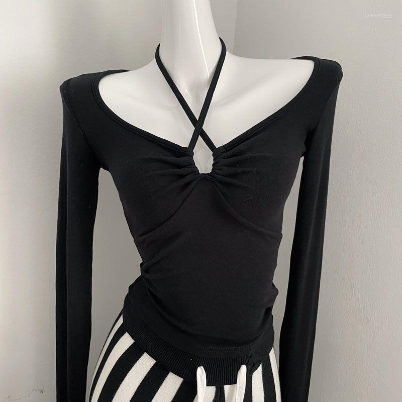 Women's T Shirts BEENLE Long Sleeve Hanging Neck T-shirt Solid Sexy Elegant Blouses Slim Fit Skinny Bottoming Shirt Woman Spring Korean, Black
Women's T Shirts BEENLE Long Sleeve Hanging Neck T-shirt Solid Sexy Elegant Blouses Slim Fit Skinny Bottoming Shirt Woman Spring Korean, Black
