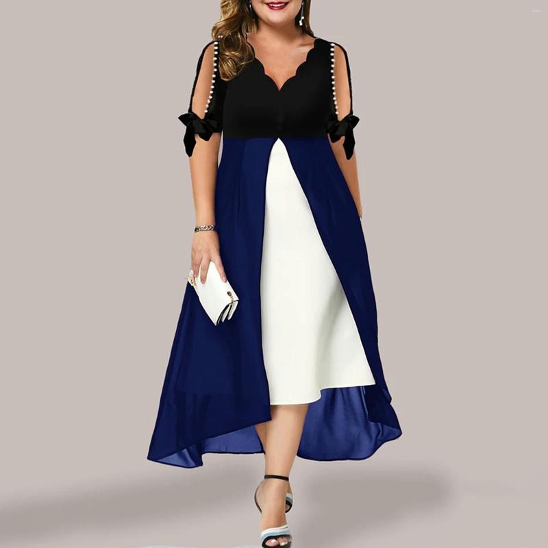 Casual Dresses For Women Plus Size Dress Elegant Vestidos V Neck Splicing Two Piece Irregular Mid Sleeve Vestido Feminino, Black
Casual Dresses For Women Plus Size Dress Elegant Vestidos V Neck Splicing Two Piece Irregular Mid Sleeve Vestido Feminino, Black