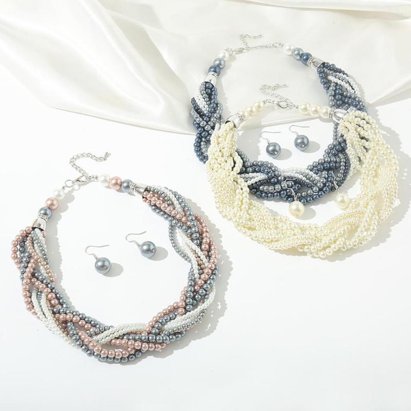 Necklace Earrings Set Big Statement Handmade Bridal Women Trendy White Gray Pearl Jewelry Wedding Party Sets, Picture shown
Necklace Earrings Set Big Statement Handmade Bridal Women Trendy White Gray Pearl Jewelry Wedding Party Sets, Picture shown