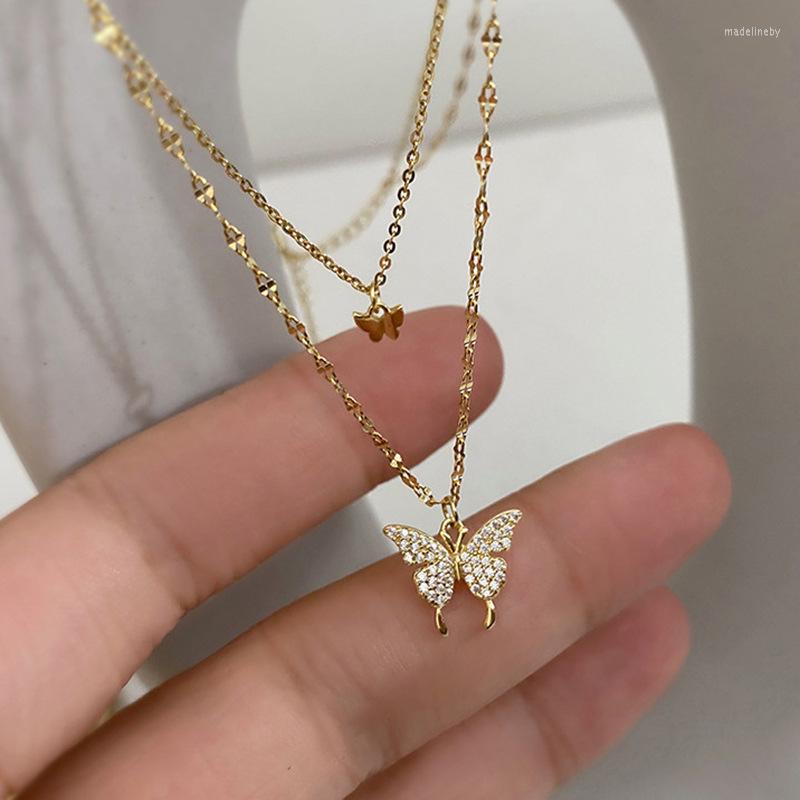 Chains ZG Fashion Butterfly Necklace Trending Products Double Crystal Pendant Collar Chain Ladies Wedding Party Jewelry Gift
Chains ZG Fashion Butterfly Necklace Trending Products Double Crystal Pendant Collar Chain Ladies Wedding Party Jewelry Gift